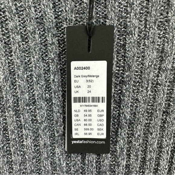 Yesta Gray Ribbed Sleeveless Sweater Size 16 & 20 - Picture 5 of 9